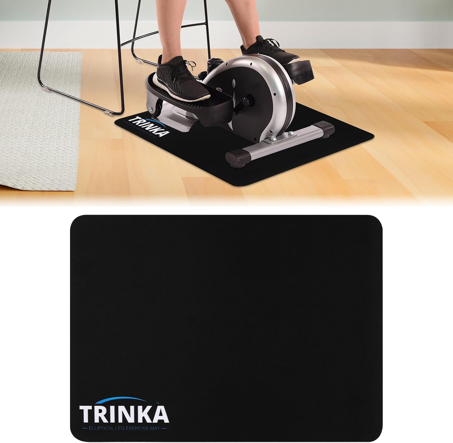 Non-Slip Workout Mat for Under Desk Ellipticals, Ellipse Leg Exerciser Machine Mat, Suitable for Electric Seated Foot Pedal Exerciser, Enhanced Stability & Floor Protection