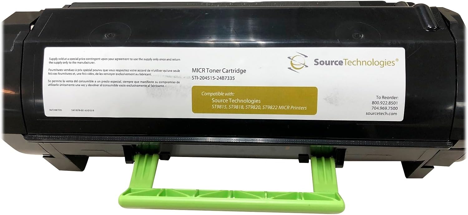 Black OEM MICR Toner for ST9815/9817/9818/9820/9821/9822 Printers, 5K Page Yield | STI-204515