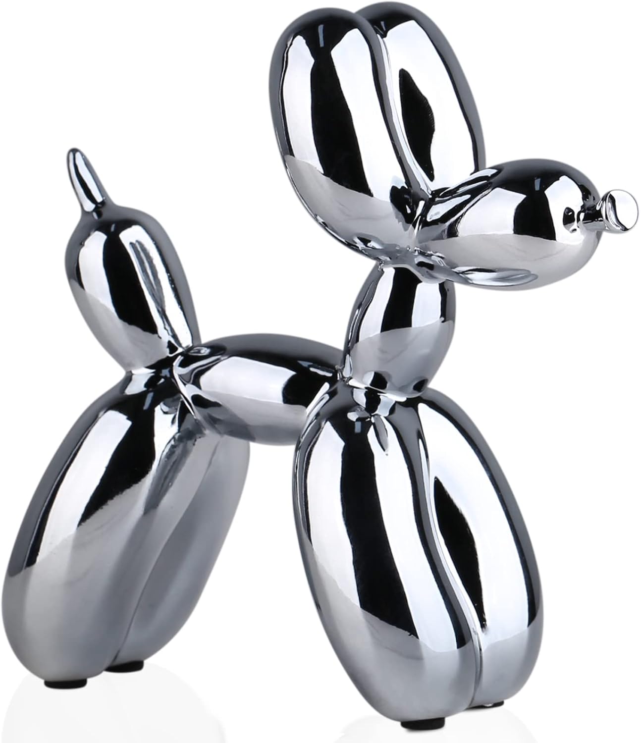 Silver Balloon Dog Decor,Balloon Animal Decor,Shelf Decor Preppy Room Decor,Cute Statue Home Decor, Bedroom Modern Sculpture Desk Decor,Office Gold Decorations Small Figurines