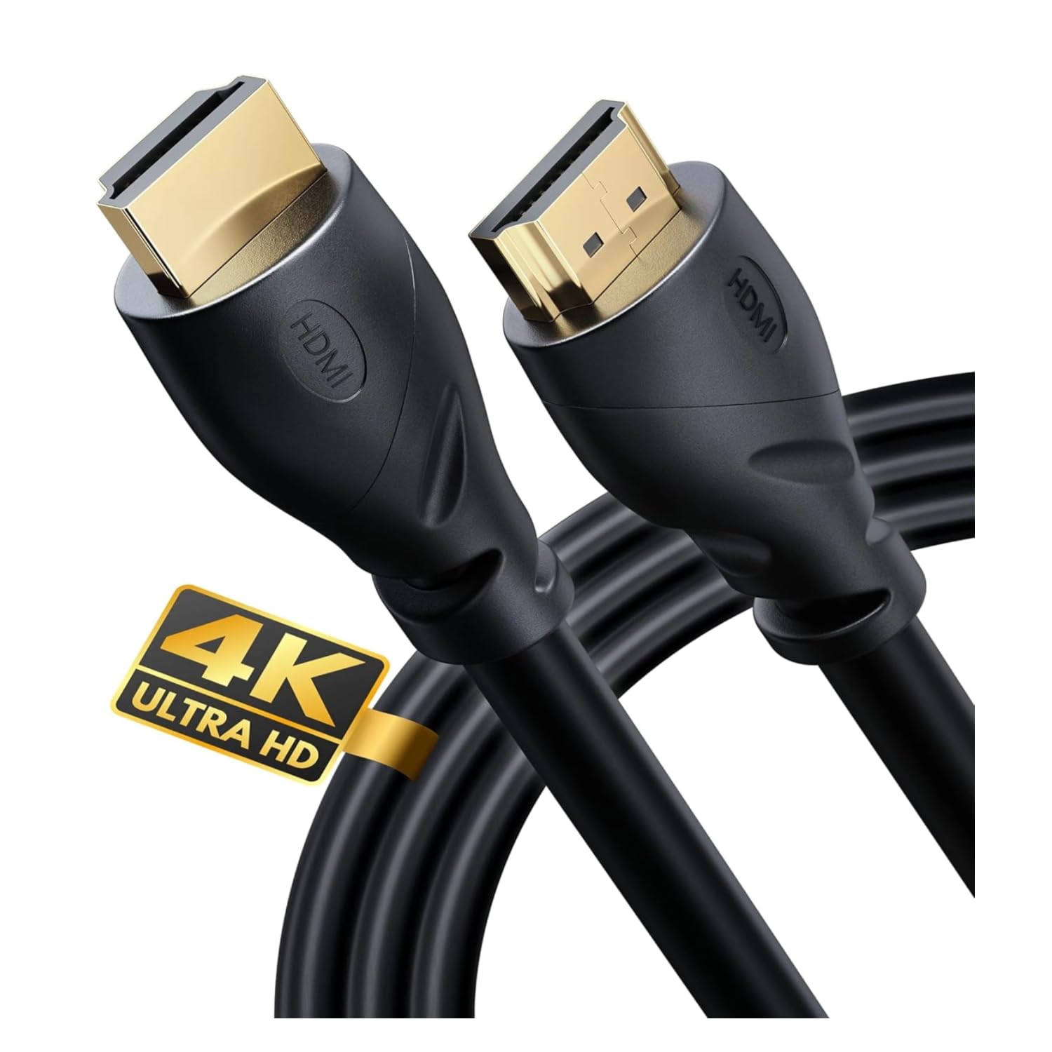 PowerBear 4K HDMI Cable 10 ft | High Speed, Rubber & Gold Connectors, 4K @ 60Hz, Ultra HD, 2K, 1080P, & ARC Compatible for Laptop, Monitor, PS5, PS4, Xbox One, Fire TV, Apple TV & More…