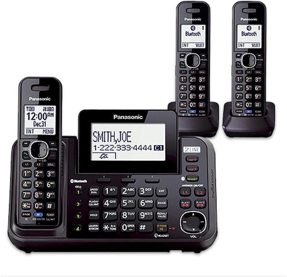 Panasonic KX-TG9542B + KX-TGA950B 3-Handset Cordless System (2 Line) DECT 6.0 1.9Ghz