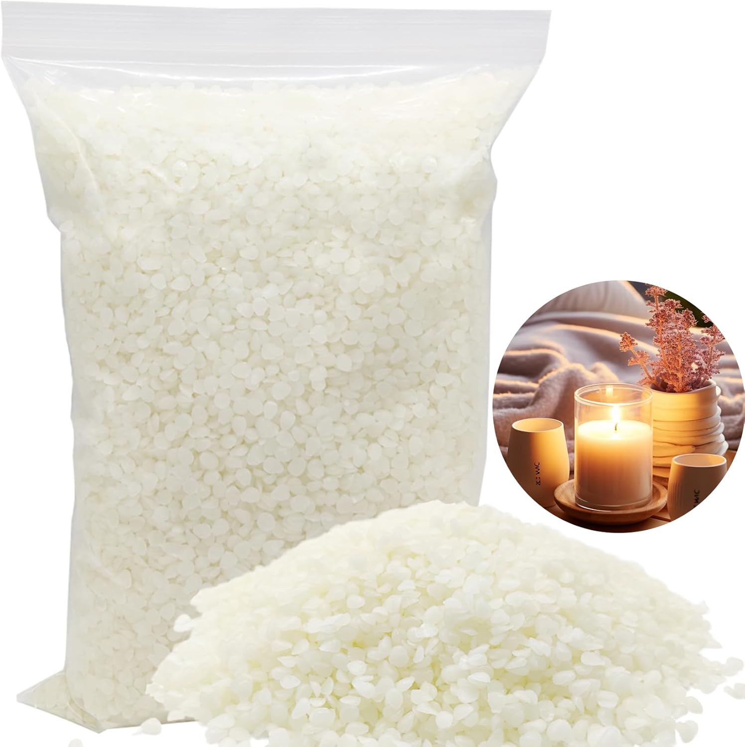 AHSNYLC White Beeswax Pellets – 410g Pure Beeswax Pastilles,Beeswax Beads Bulk,Beeswax Candle Making,Wax Pellets,Beeswax Wax Beads,Wax Bulk for DIY Making Candles,Skin Care,Soap Making Supplies