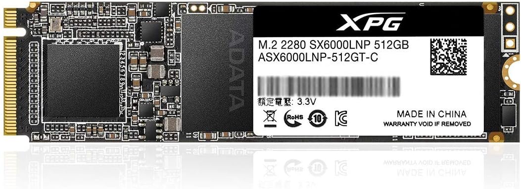 XPG SX6000 Lite 512GB PCIe 3D NAND PCIe Gen3x4 M.2 2280 NVMe 1.3 R/W up to 1800/1200MB/s SSD (ASX6000LNP-512GT-C)