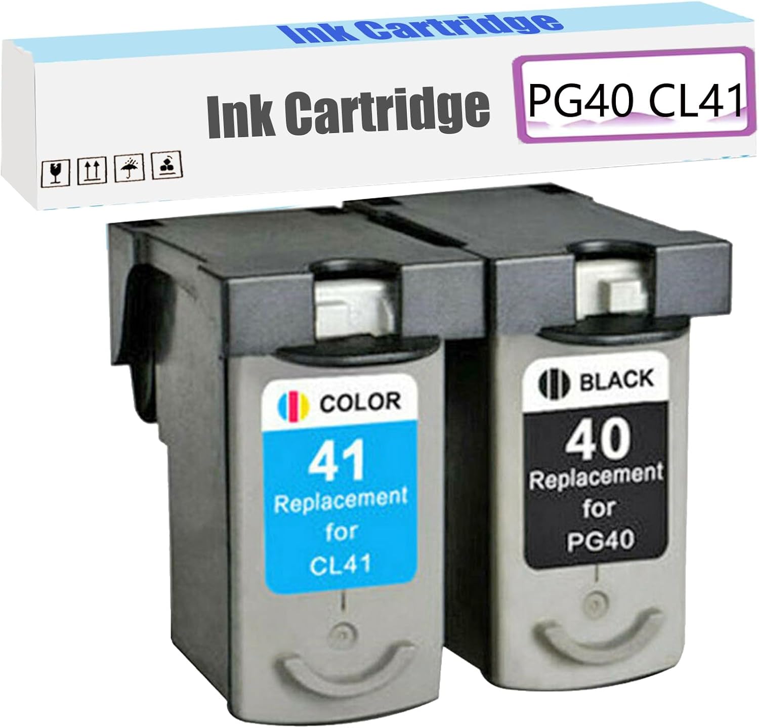 PG-40 CL-41 Ink Cartridges Replacement for Canon PG40 CL41 Ink Cartridges for IP1180 IP1200 IP1300 IP1600 IP1700 IP1800 IP1880 IP1900 IP1980 IP2200 IP2400 IP2500 IP2580 IP2600