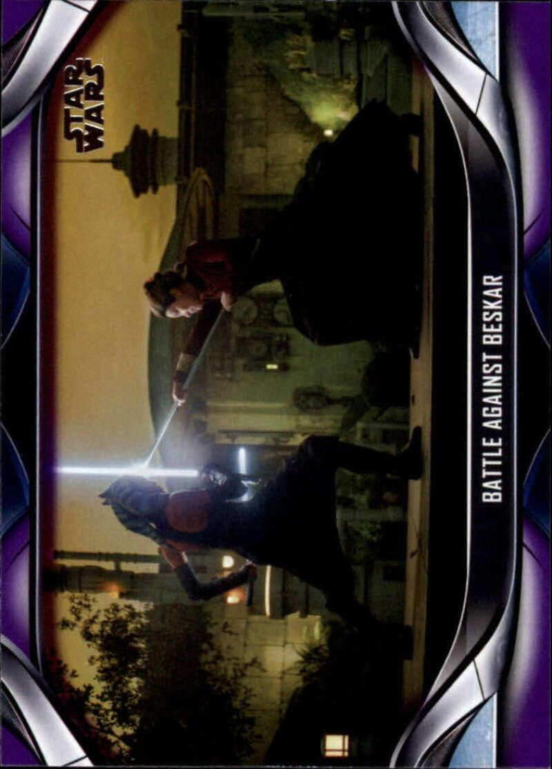 2021 Topps The Mandalorian Season 2 Purple #60 Battle Against Beskar Official Standard Size Trading Card