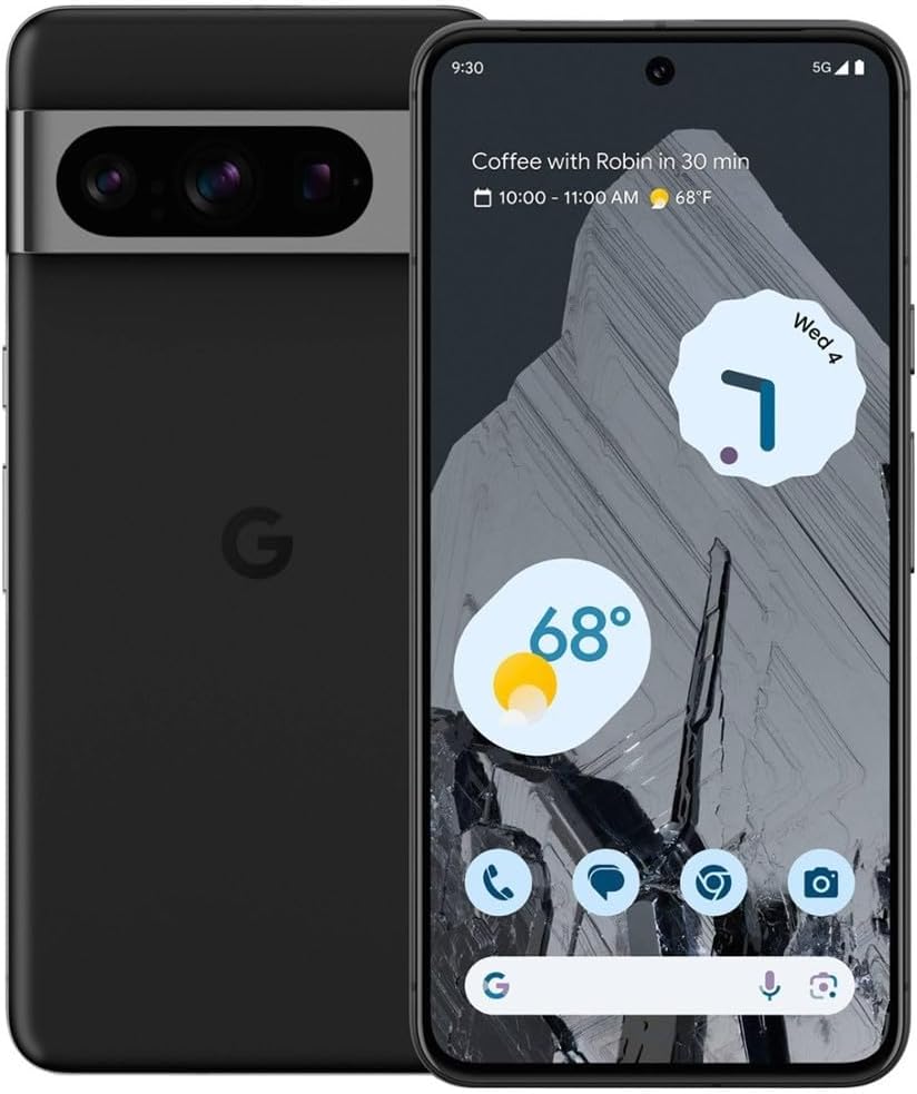 Google Pixel 8 Pro – Verizon Unlocked Android Smartphone with Telephoto Lens and Super Actua Display – 24-Hour Battery – Obsidian – 128GB (Renewed)