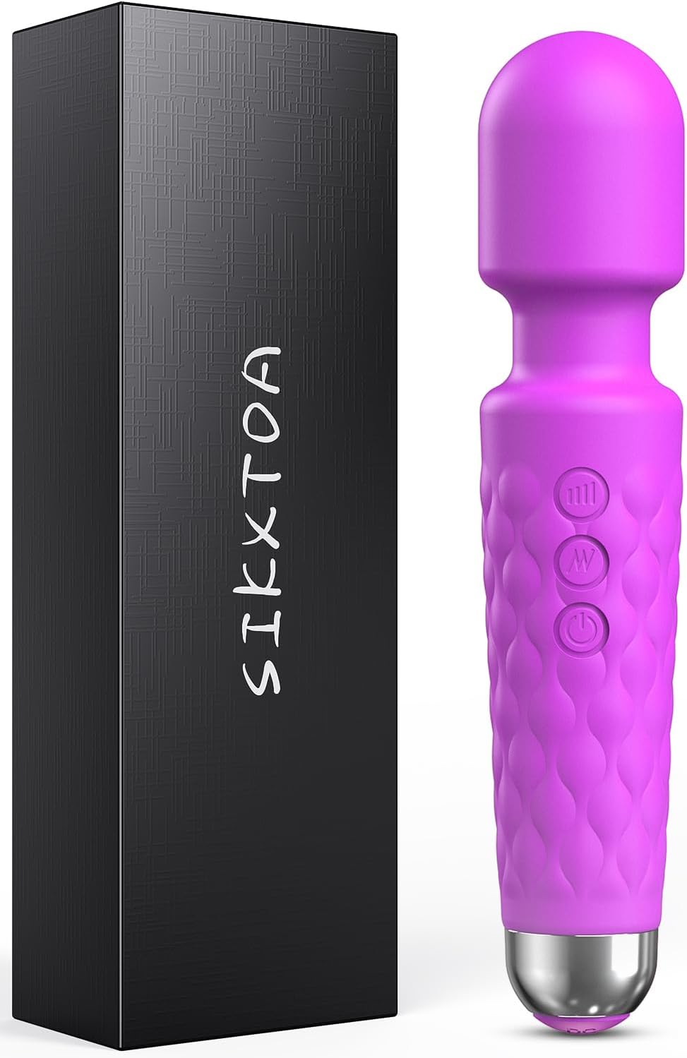 Vibrator Wand, Female Adult Sex Toys, Vibrators for Her, Wand Massager, Clit Stimulator Sex Toy, Dildo, with 8 Speeds of Pleasure & 20 Patterns, Powerful (Classic Purple)