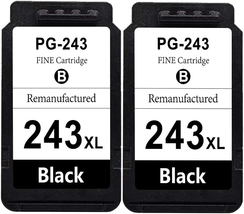 PG-243 Black Ink Cartridge for Canon PG243 XL Ink Cartridge Replacement for Pixma iP2820 MX492 MG2420 MG2520 MG2525 MG2920 MG2922 MG2924 MG3020 TS202 TS302 TS3120 TR4520 Printer 2 Black