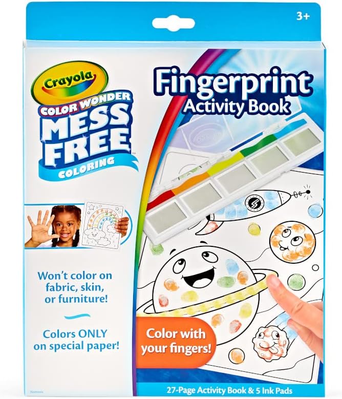 Crayola Color Wonder Mess Free Fingerprint Ink Painting Activity Set, Finger Painting Alternative, Toddler Coloring, Stocking Stuffers