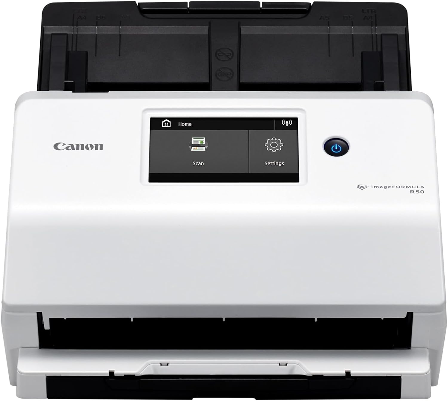 Canon imageFORMULA R50 Business Document Scanner for PC and Mac – Color Duplex Scanning – Connect with USB Cable or Wi-Fi Network – LCD Touchscreen – Auto Document Feeder – Easy Setup