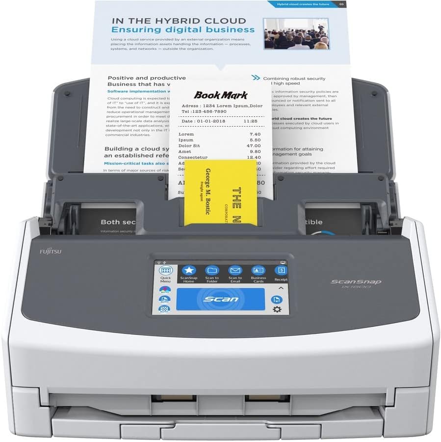 Fujitsu ScanSnap iX1600 ADF Scanner – 600 dpi Optical (Renewed)