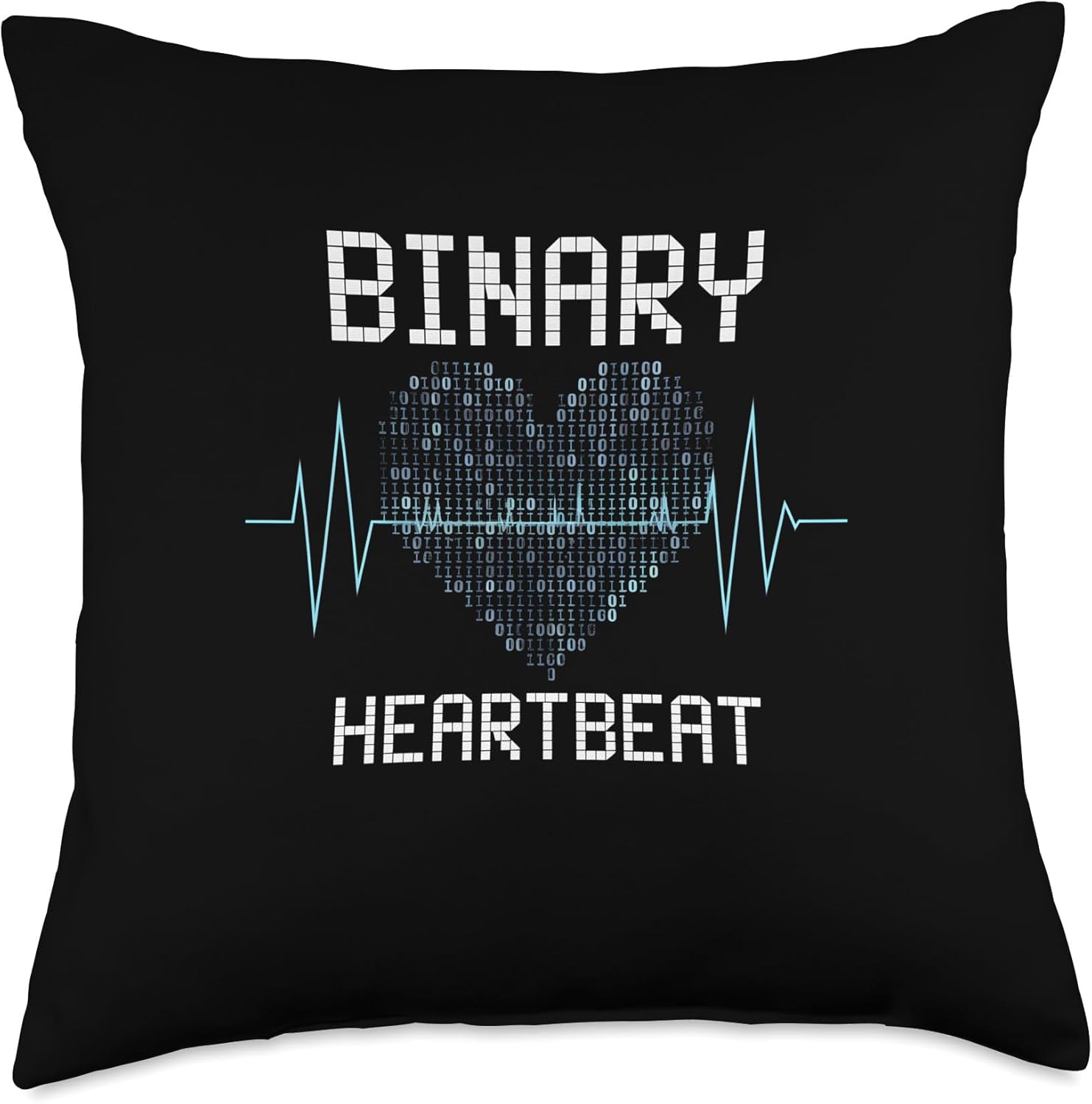 Unique Binary Heartbeat AI Artificial Intelligence Throw Pillow