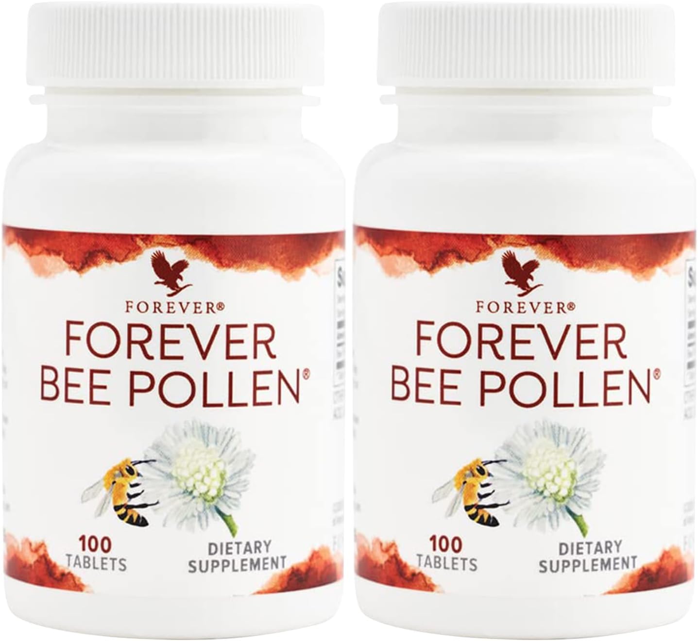 Forever Living – Forever Bee Pollen – Energy and Nutrition, Bioactive Compounds, Vegetarian, Gluten-Free – Pure Bee Pollen and Honey – 100 Tablets (2 Pack)