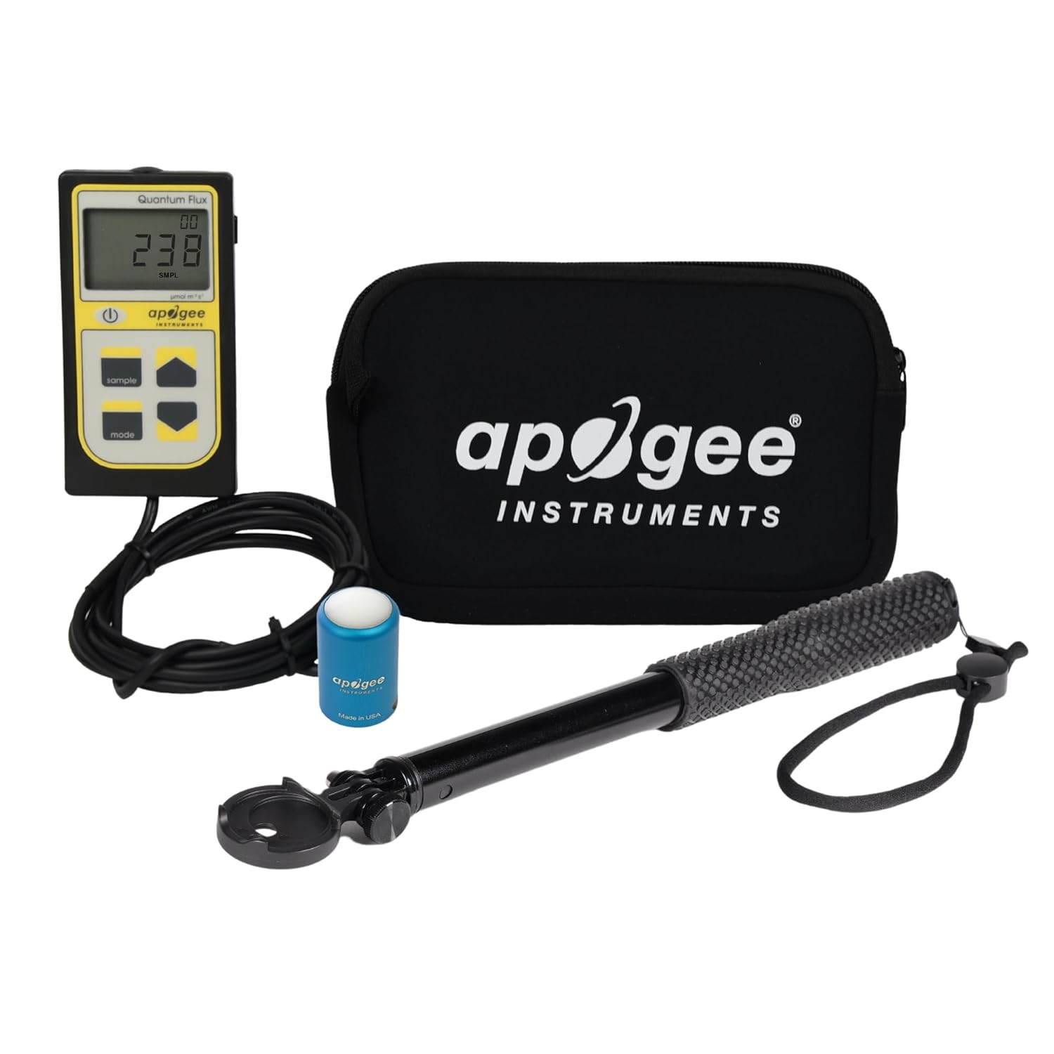 Apogee Instruments MQ-500 Full-Spectrum Quantum PAR Meter & AM-330 Wand Bundle – Digital PPFD Meter for LED Greenhouse Grow Lights, Sunlight, & Plant Monitoring