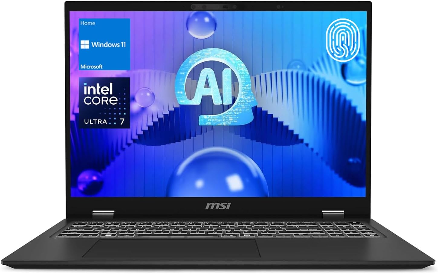 MSI Prestige 16 Intel Evo AI Laptop, 16″ WQXGA Display, Intel Ultra 7 155H, 32GB RAM, 2TB SSD, Fingerprint Reader, Backlit KB, Numeric KP, HDMI, RJ45, Webcam, Killer Wi-Fi 7, Windows 11 Home, Grey