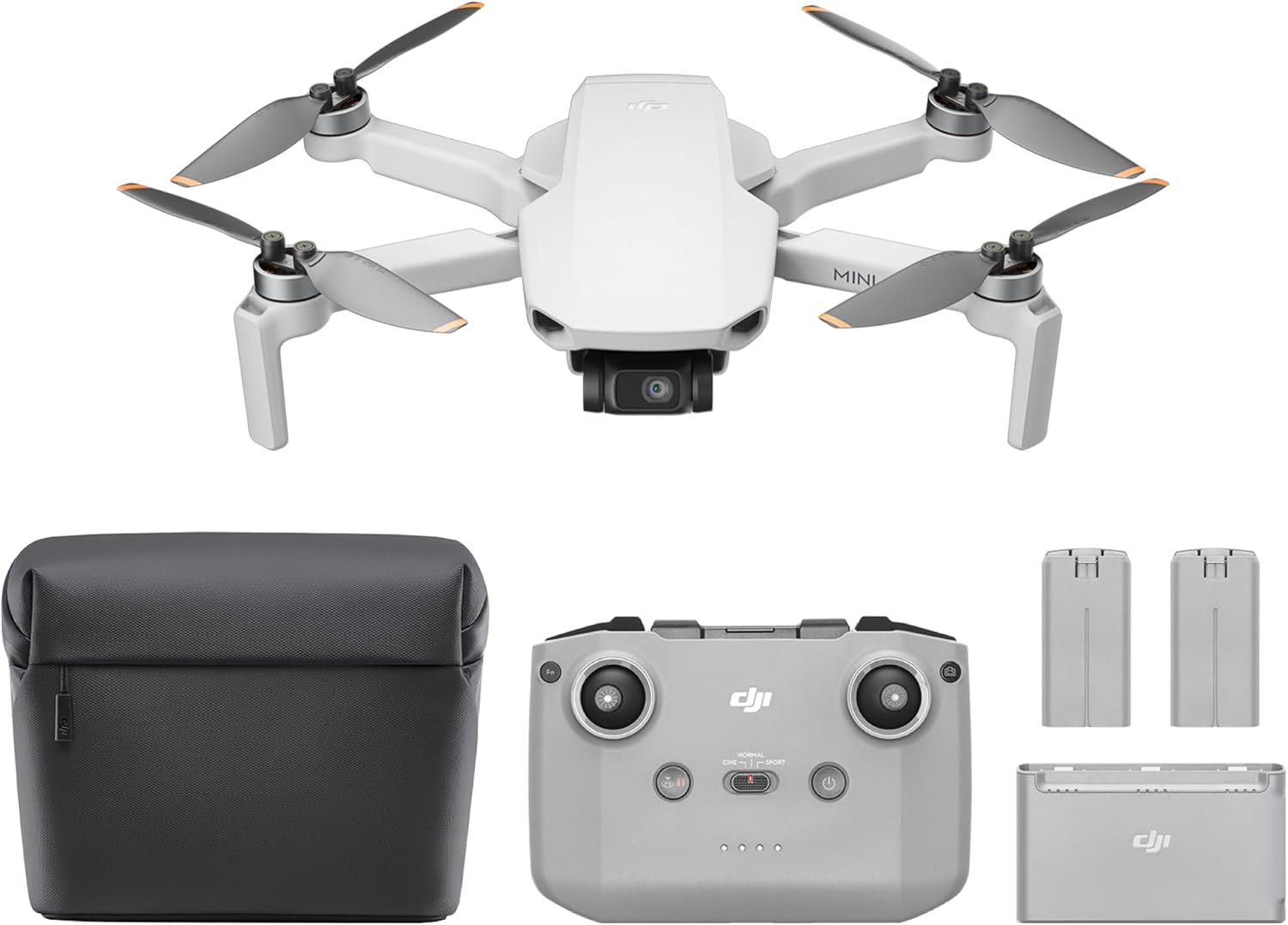 DJI Mini 4K Fly More Combo, Drone with 4K UHD Camera for Adults, Under 249 g, 3-Axis Gimbal Stabilization, 10km Video Transmission, Auto Return, 3 Batteries for 93-Min Max Flight Time, QuickShots