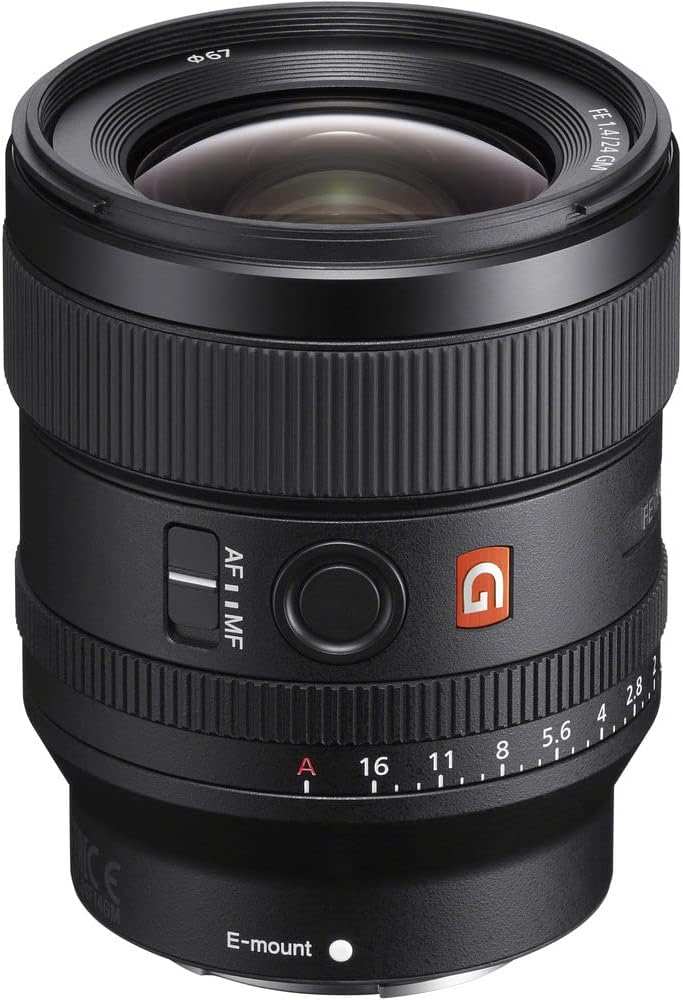 Sony E-mount FE 24mm F1.4 GM Full Frame Wide-angle Prime Lens (SEL24F14GM), Black