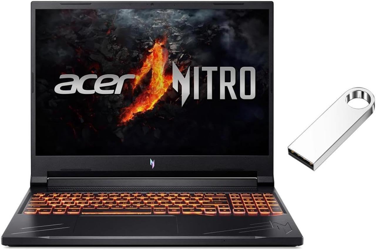 acer Nitro V 16″ WUXGA 165Hz Gaming Laptop | AMD Ryzen 7 8845HS AI (Beat i7-11800H) | NVIDIA GeForce RTX 4060 | 16GB RAM DDR5 | 1024GB SSD |Backlit| Windows 11 Home |Bundle with 64GB USB Flash Drive