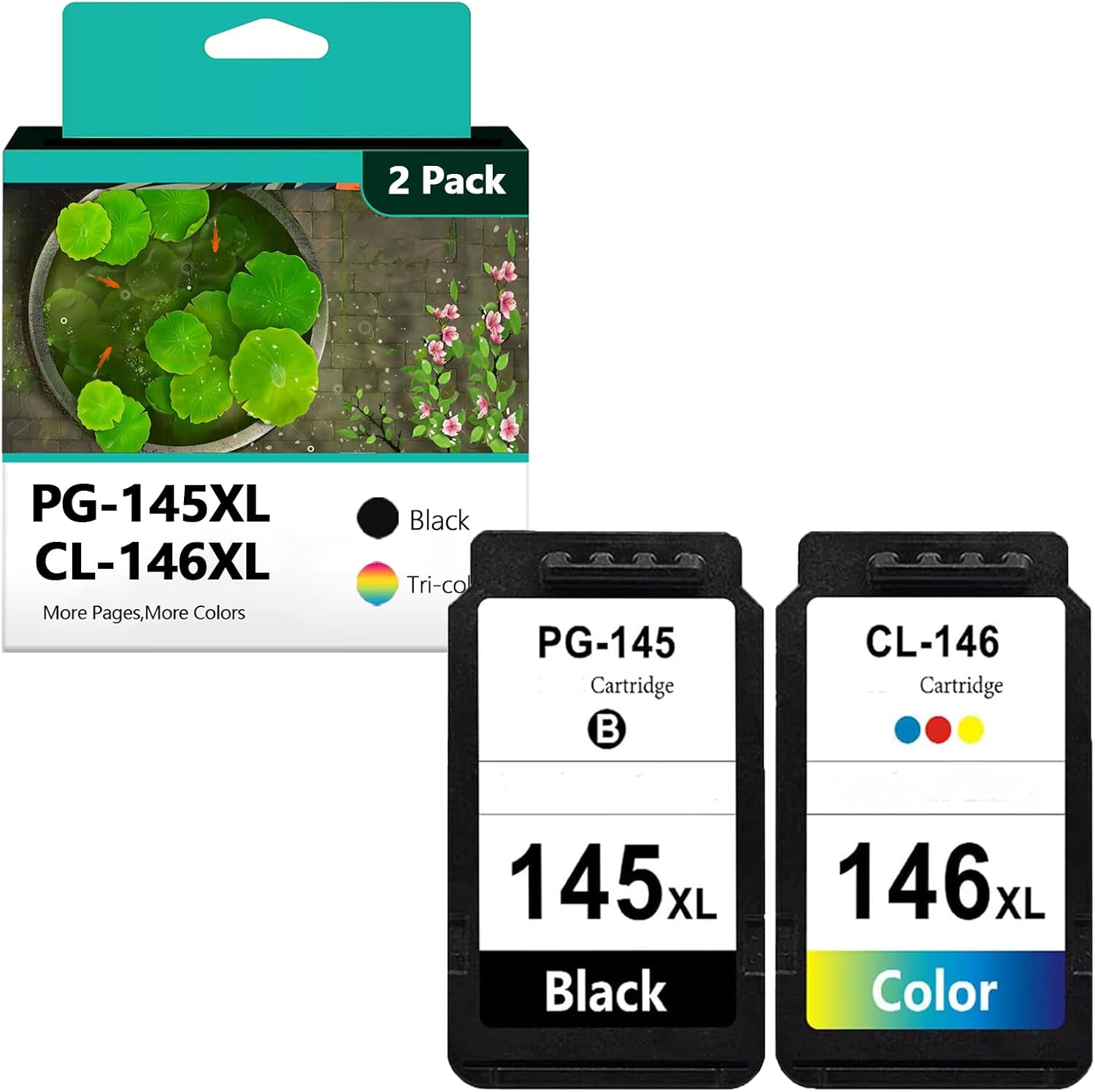 PG-145 CL-146 XL Ink Cartridges Compatible for Canon PG 145 XL and CL 146 XL Ink Cartridge for Canon MG2510 TS3110 IP2810 MG2410 MG2910 MG3010 Printers Combo Pack