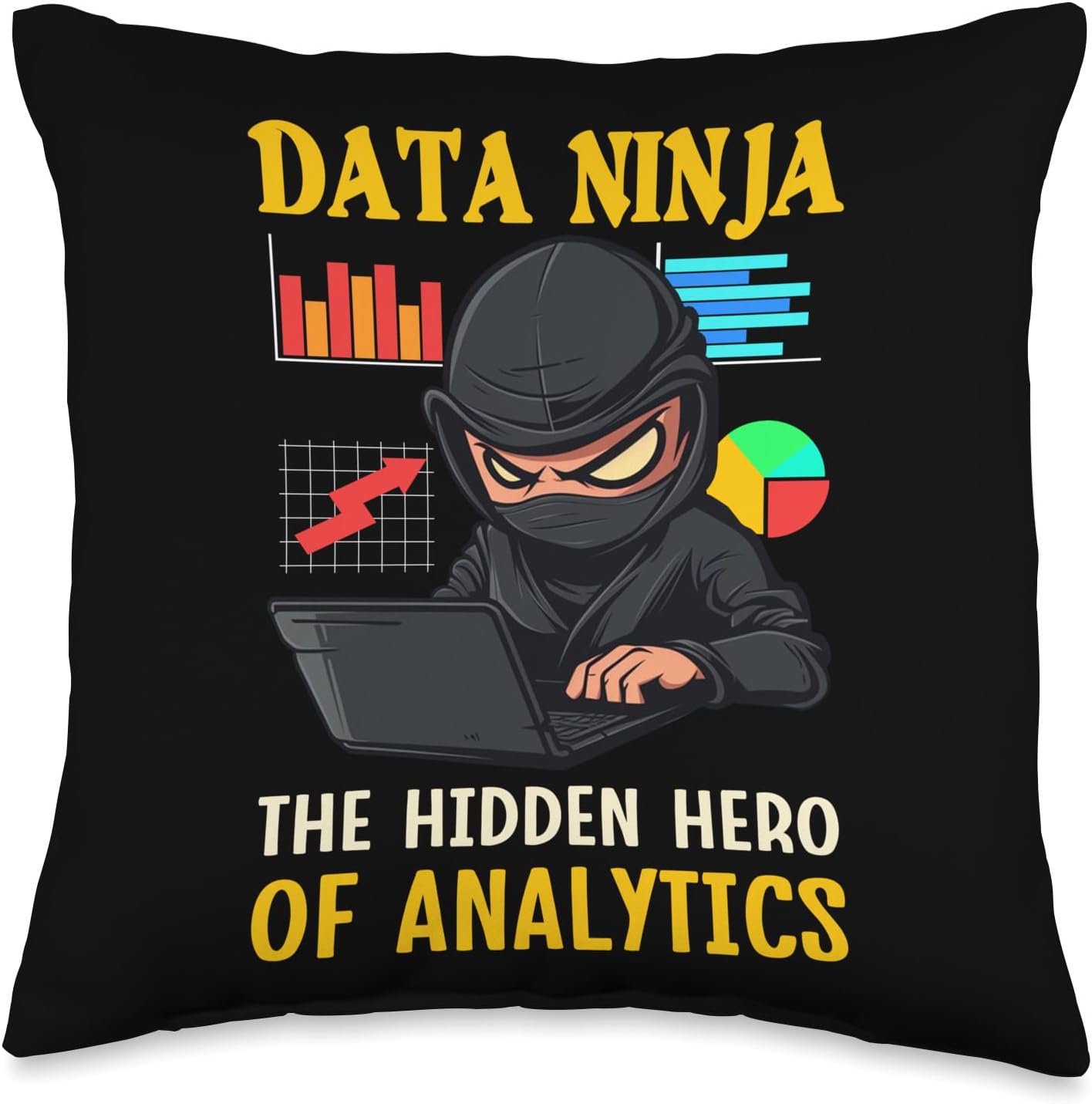 Data Ninja Statistic Lover Nerd Funny Data Analyst Throw Pillow