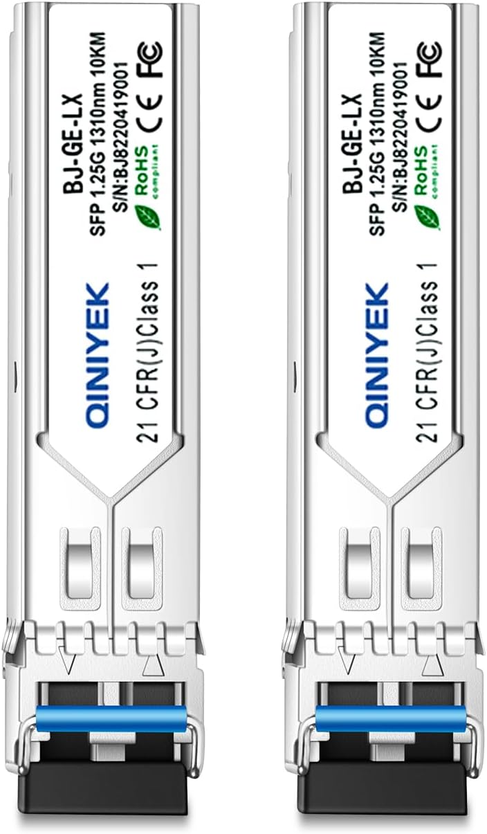 1000Base-LX SFP to LC Module,Single Mode sfp Fiber Transceiver for Cisco GLC-LH-SMD, Meraki MA-SFP-1GB-LX10, Ubiquiti, Fortinet, Mikrotik, Netgear(SMF,1310nm,20km,DDM) 2 Pack