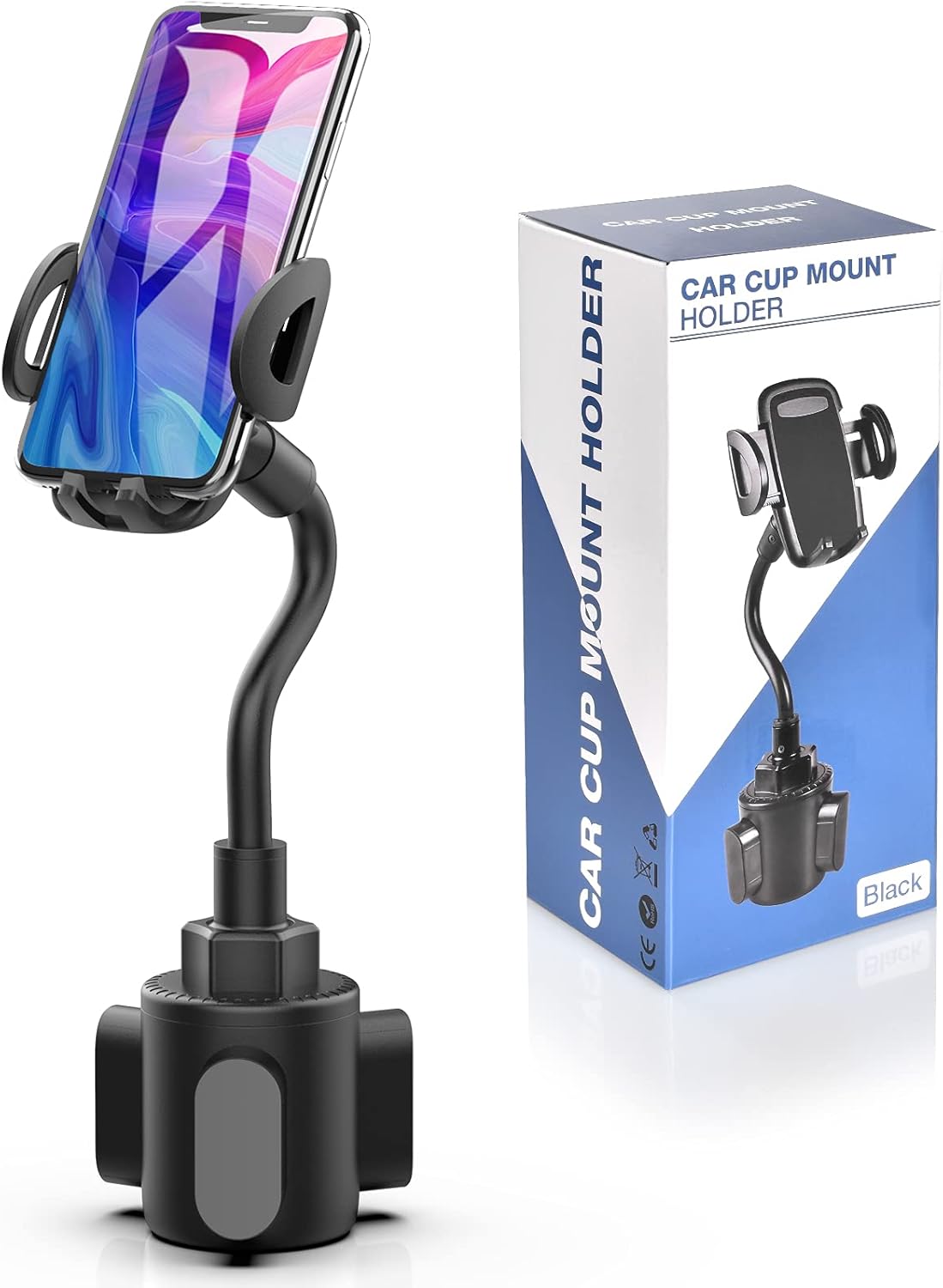 Cup Car Phone Holder for Car, Car Cup Holder Phone Mount, Universal Adjustable Gooseneck Cup Holder Cradle Car Mount for Cell Phone iPhone,Samsung,Huawei,LG, Sony, Nokia