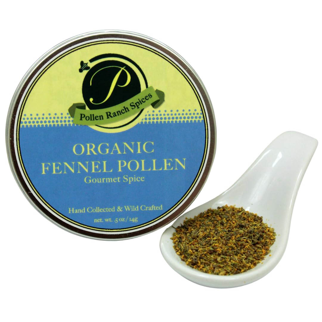 Pollen Ranch’s Organic Fennel Pollen Spice, Perfect for Cooking and Seasoning with Fennel Flavor, Made from Premium Organic Fennel Flowers – 0.5 oz. Tin