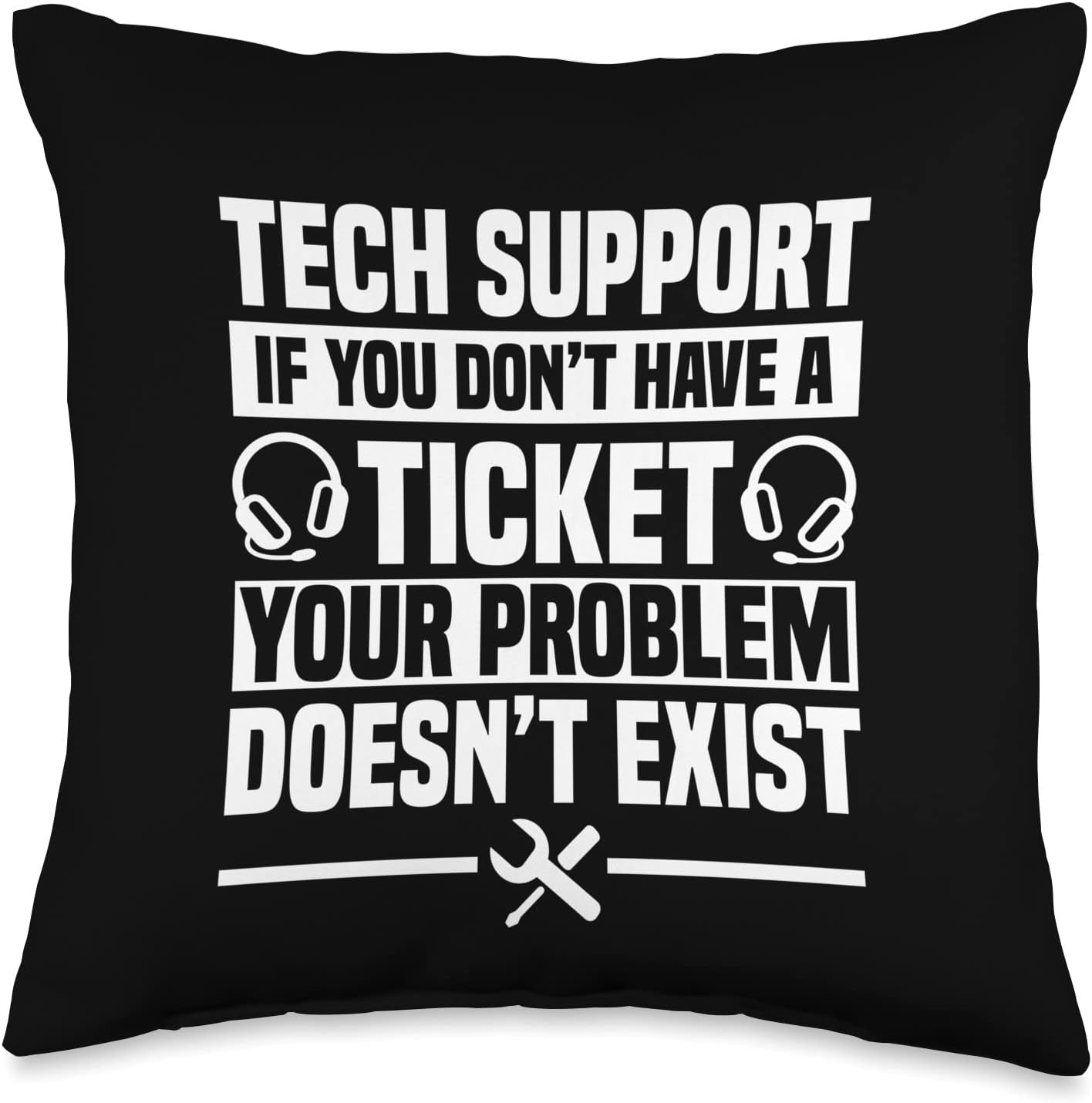 Tech Support Ticket IT Call Center Agent Help Desk Throw Pillow, 16×16, Multicolor