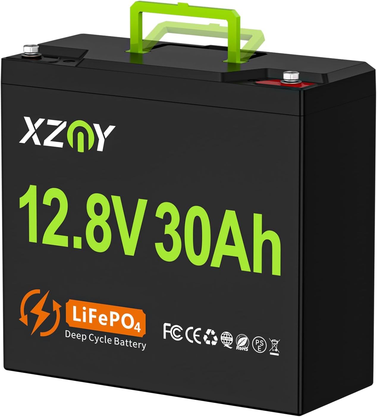 12V 30Ah LiFePO4 Lithium Battery, Deep Cycle 12V 30Ah LiFePO4 Battery Built-in 20A BMS, Rechargeable 30Ah 12V Lithium Battery Perfect for Fish Finder, Scooter, Solar System, Camping