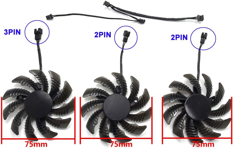 inRobert PLD08010S12H 75mm 3pin Video Card Fan Replacement for Gigabyte GEFORCE GTX 970 Cooling Fan