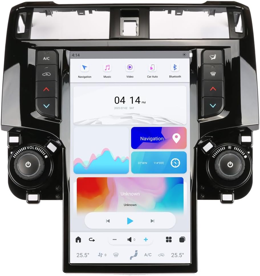 13.6 Inch Qualcomm Android 11 Car Radio for Toyota 4Runner 2010-2019 Stereo Upgrade Tesla Style Dash IPS Touch Screen Android Auto GPS Navigation Head Unit Audio Multimedia Player