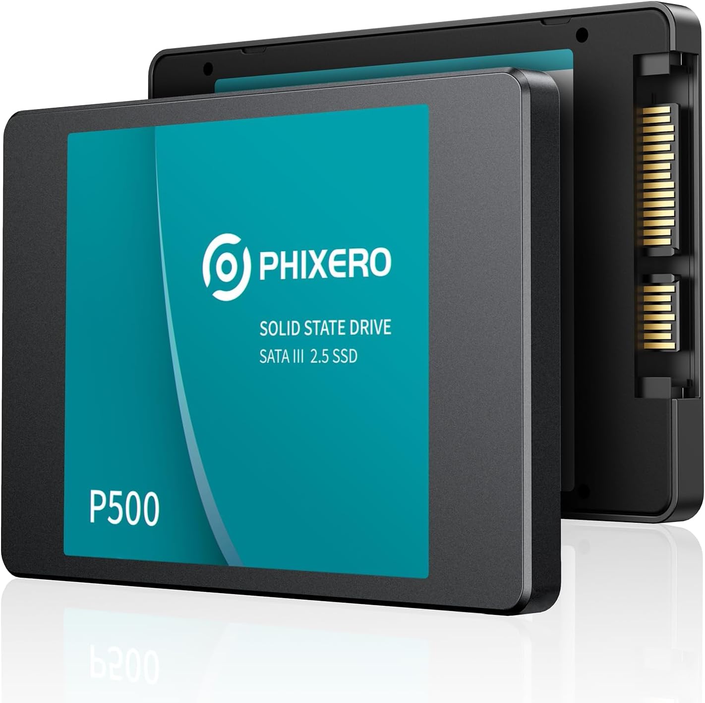 PHIXERO P500 SATA SSD 1TB 3D NAND, Internal harddisk 2.5 Inch Solid State Drive SATA III 6 Gb/s, UP to 550MB/s, for laptops, desktops and Gaming Consoles PC