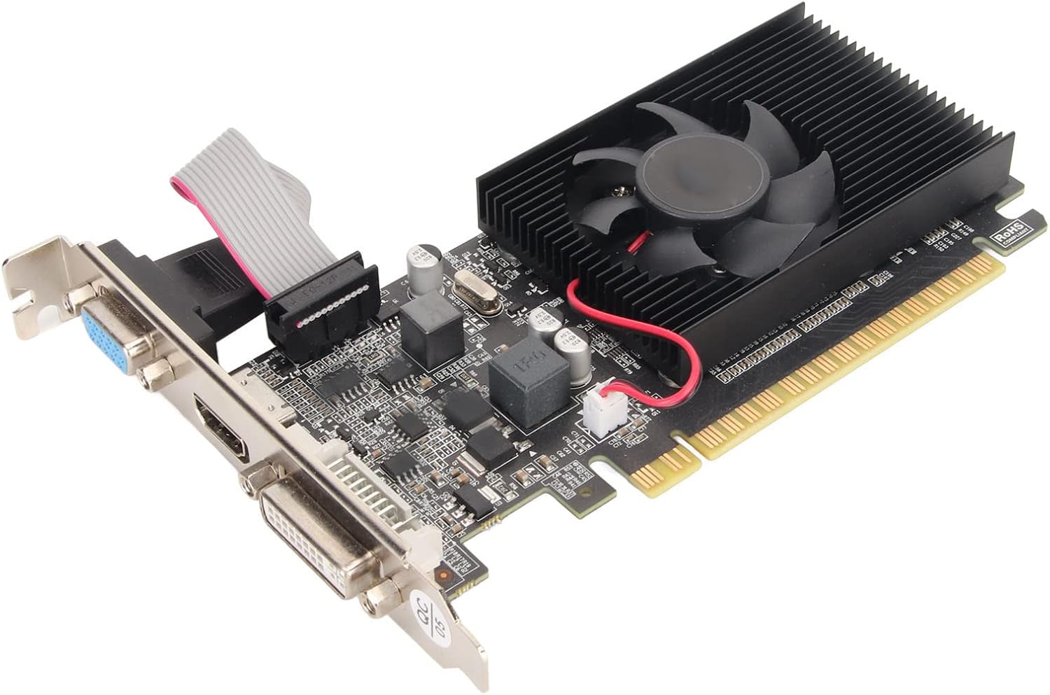 Zunate GT210 Graphics Card, 64bit 589MHZ 1GB DDR3 Graphics Card, PCI Express 2.0, DirectX10.1 PC Video Card, DVI VGA Low Graphics Card with Cooling Fan