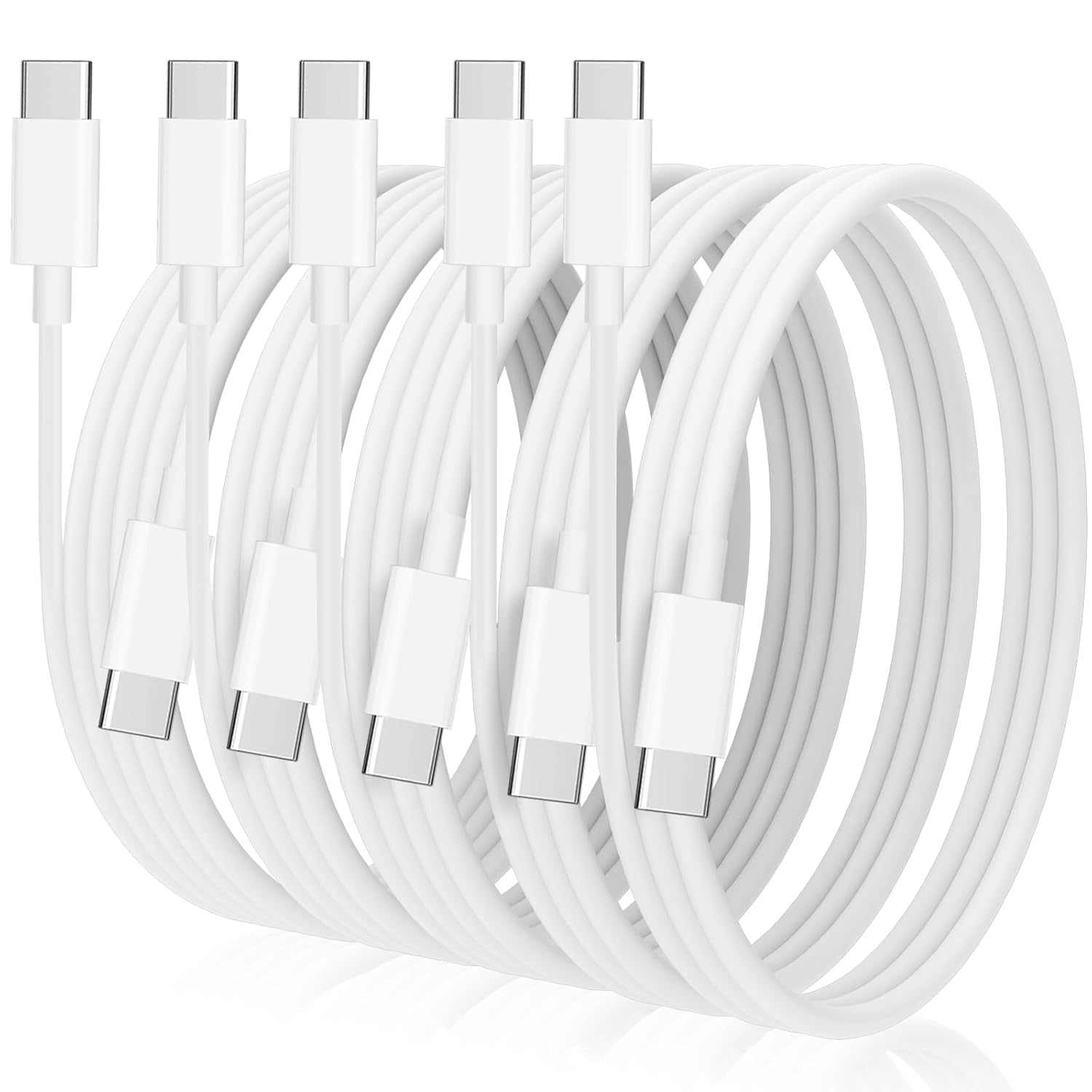 USB C to USB C Cable, 60W Fast Charging Cord (3.3/3.3/6/6/10FT, 5Pack) for iPhone 16/16 Plus/16 Pro Max/15/15 Plus/15 Pro Max, for iPad Pro/Air/Mini, MacBook Pro/Air, for Samsung S24/S23