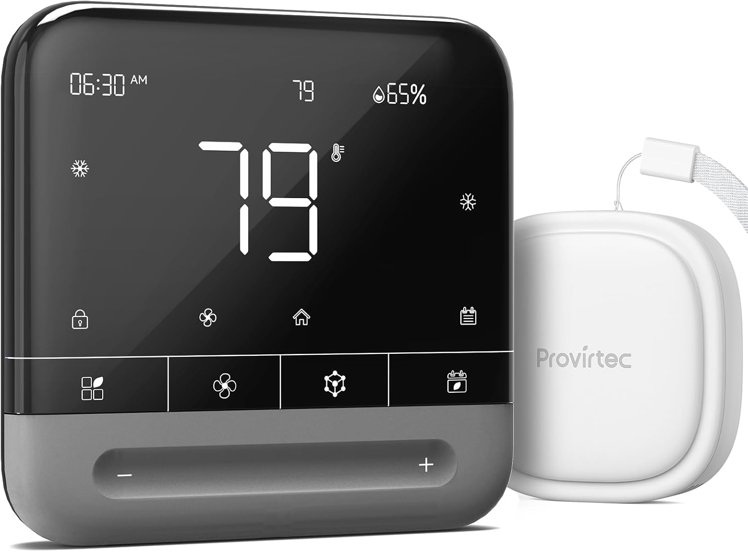 Smart Thermostat for Home with Smart Sensor, WiFi Programmable Thermostat-7 Day, Compatible with Alexa and Google Assistant Only, APP Remote Control, Energy Saving, C-Wire Required, 3.95″ Large Screen