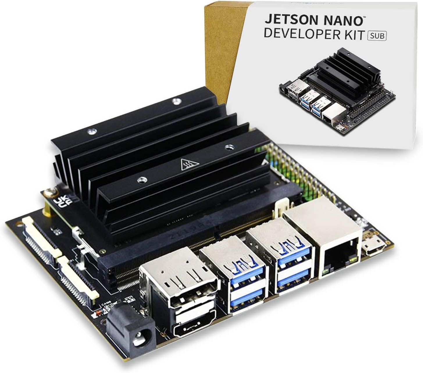 Jetson Nano 4GB Developer Kit SUB with 16G eMMC, SD Card Slot, Based on Official Jetson Nano 4GB Core Module Expansion Kit Alternative Solution of B01 Kit (Jetson Nano 4GB SUB)