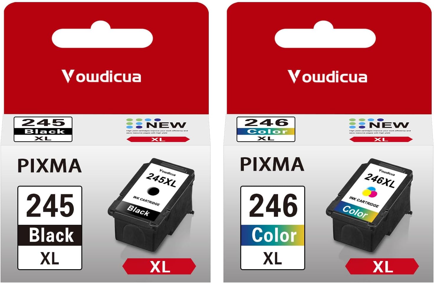 PG-245XL CL-246XL Ink Cartridge, 2-Pack (Black,Color) Compatible Replacement for Pixma MX490 MX492 MX498 TS202 TS302 TS3100 Printer