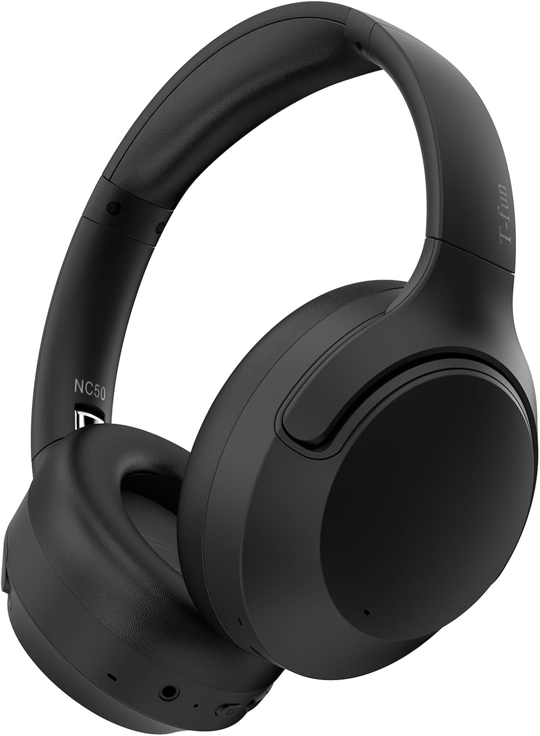 T-fun NC50 Hybrid Active Noise Cancelling Headphones Wireless Bluetooth 5.3, Foldable Over Ear Headphones, Custom EQ via App, 65 Hours Playtime, Low Latency Game Mode, Multipoint Connection