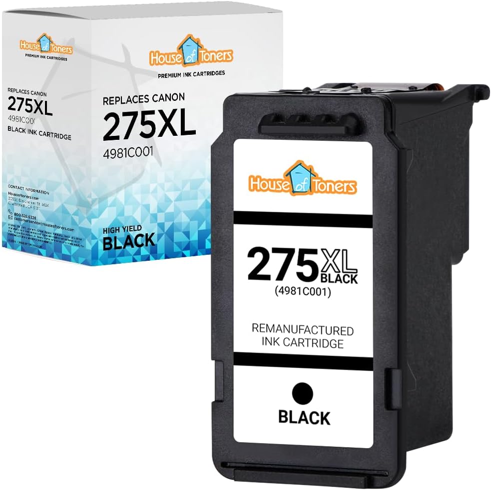 Remanufactured Ink Cartridge High Yield Replacement for Canon PG-275XL Black PIXMA MG2520 Mg2522 MG2525 MG2920 MX492 TR4520 TS202 TS3122 IP2820 (1-Black)