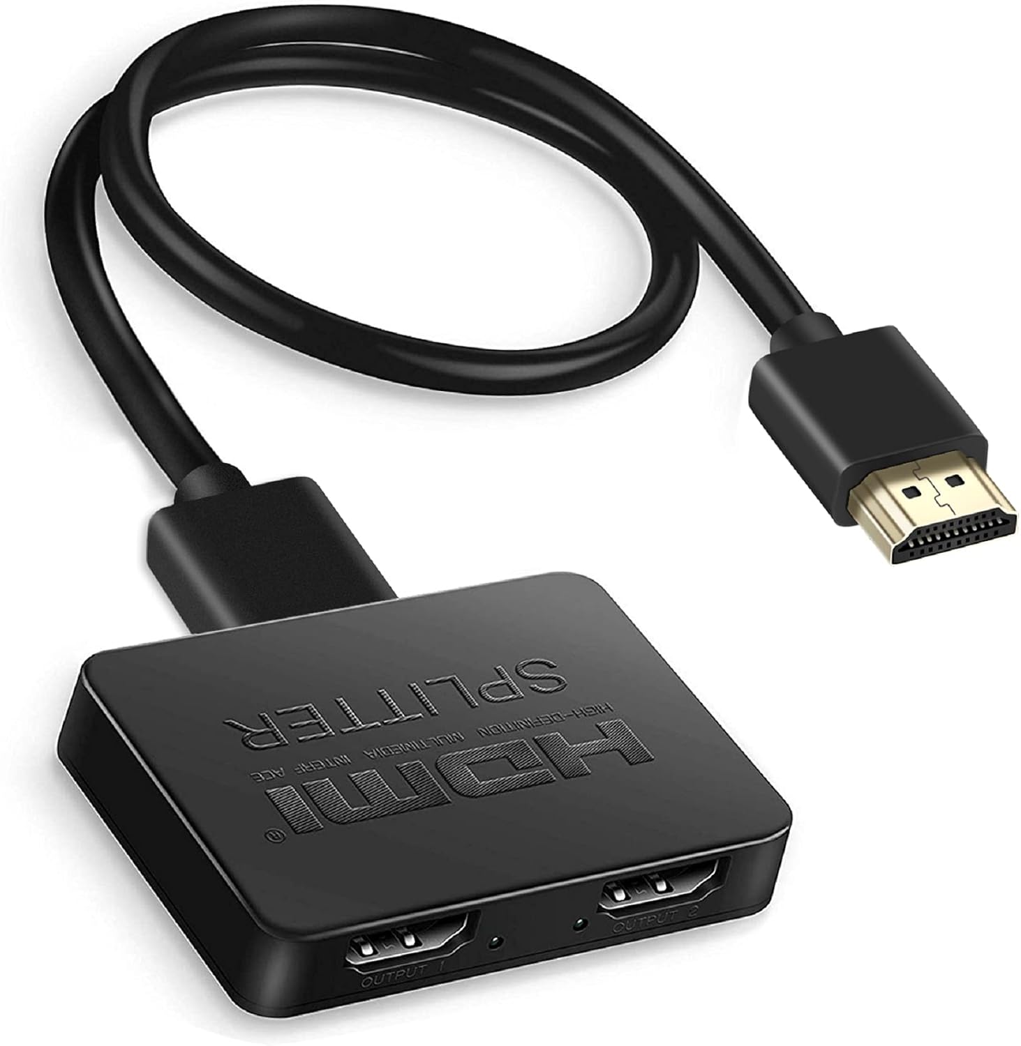 avedio links HDMI Splitter 1 in 2 Out [with 4 Feet HDMI Cable] 4K 1×2 HDMI Splitter Duplicate/Mirror Screen Only (Not Extend), Copy 1 Source to 2 HDMI Displays at The Same Time