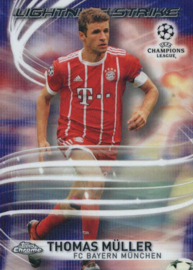 2017-18 Topps Chrome UEFA Champions League Lightning Strikes #LS-TM Thomas Muller FC Bayern Munchen Soccer Card