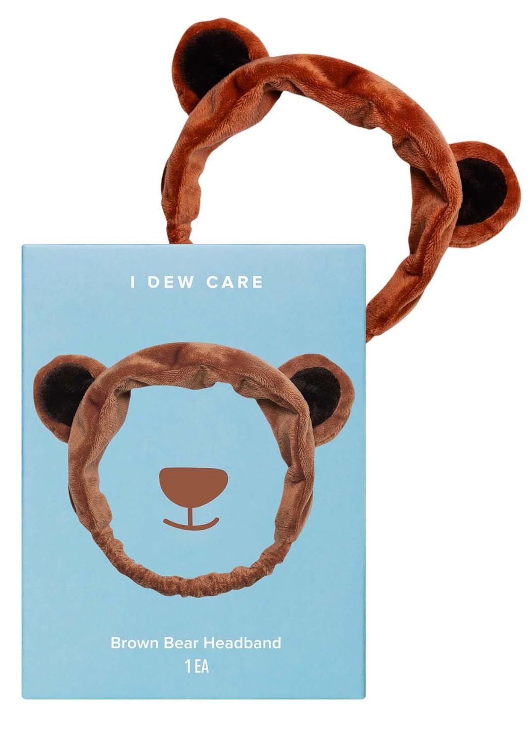 I DEW CARE Face Wash Headband – Brown Bear | Animal Head band for Face Washing & Skincare, Spa Day, Soft & Fuzzy, Cute for Makeup, Shower, Teen Girls Stuff, Teddy Bear Ears, Gift (1 Count)