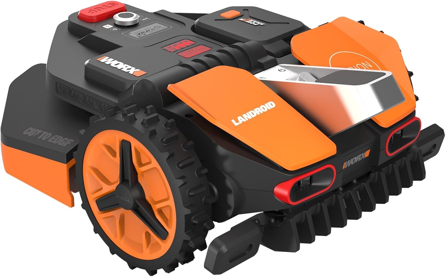 WORX Landroid Vision Robotic Lawn Mower, Wire Free Robot Mower with Active Obstacle Avoidance, WiFi & Bluetooth Connection, APP Control, 1/2 Acre, WR220