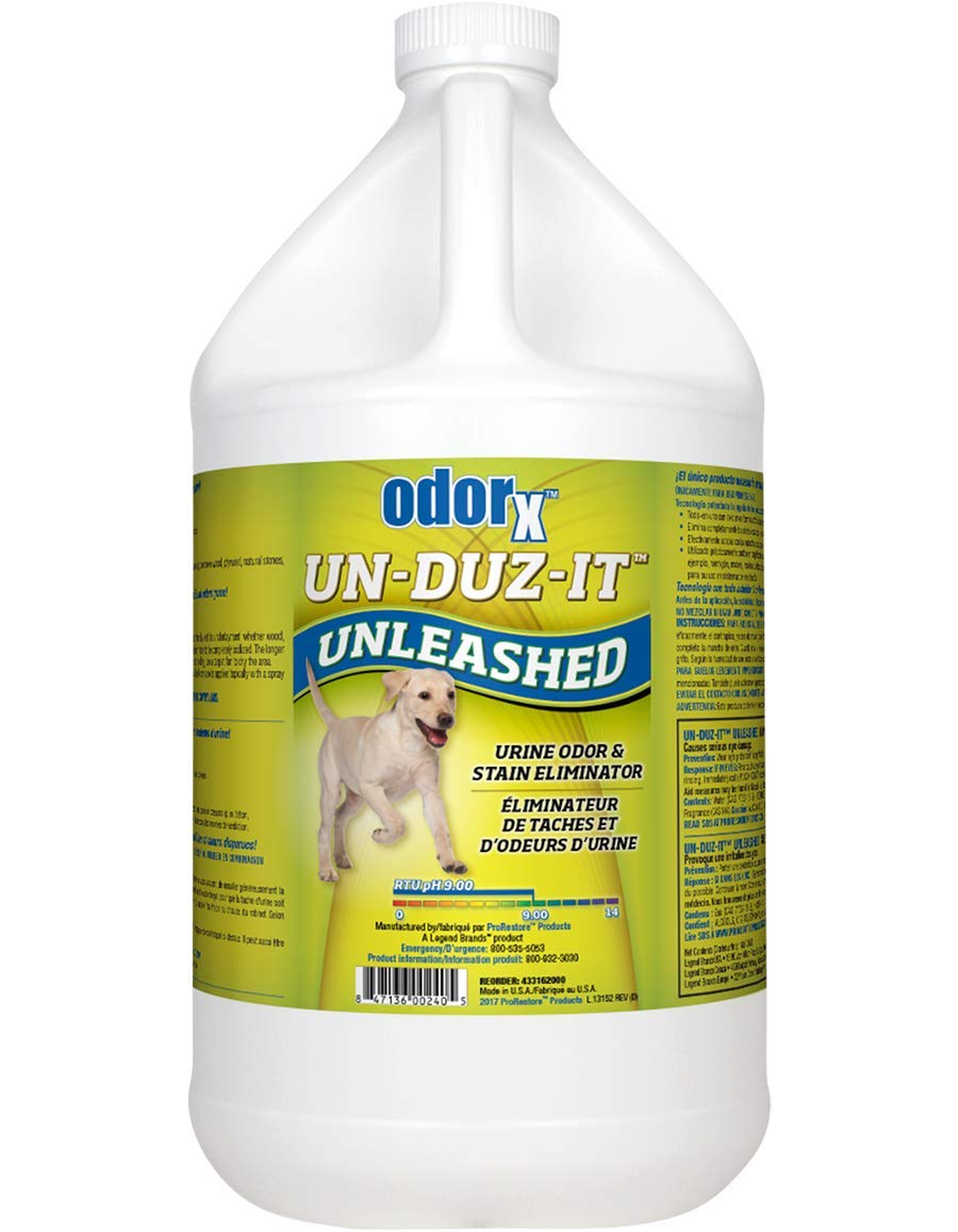 ODORx Un-Duz-It Unleashed Pet Stain Remover and Odor Eliminator, Removes Urine, Feces and Vomit Stains, 1 Gal