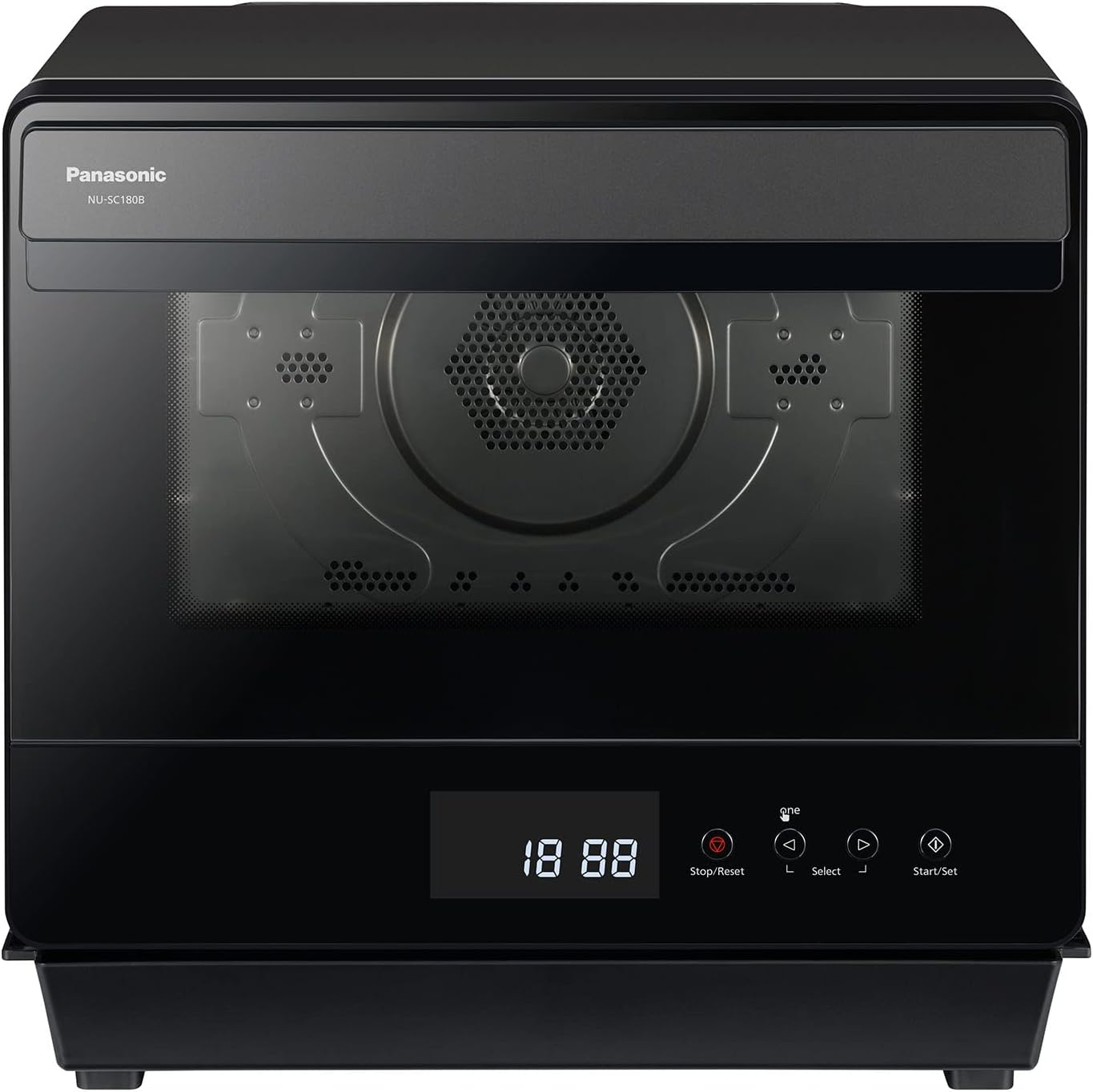 Panasonic HomeChef 7-in-1 Compact Oven with Convection Bake, Airfryer, Steam, Slow Cook, Ferment, 1200 watts, .7 cu ft with Easy Clean Interior – NU-SC180B (Black)