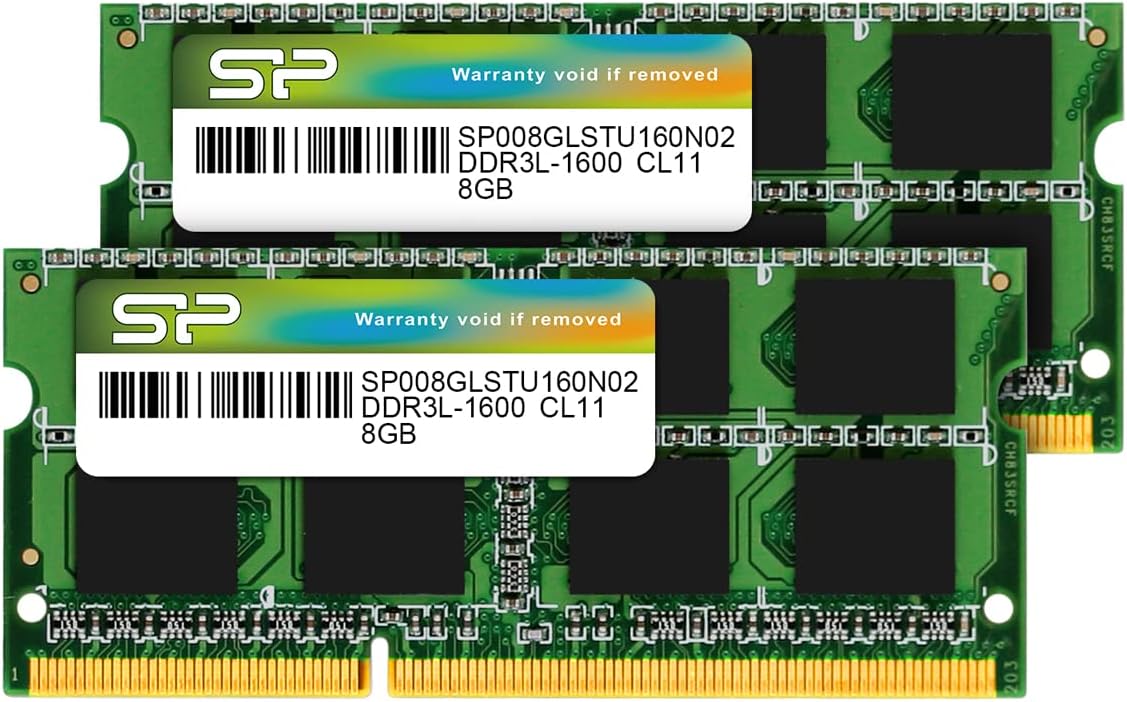 Silicon Power Hynix IC Compatible for Apple DDR3 DDR3L 16GB (2x8GB) RAM 1600MHz (PC3 12800) 204 pin CL11 1.35V Non ECC Unbuffered SODIMM Laptop Notebook Memory RAM Module Upgrade