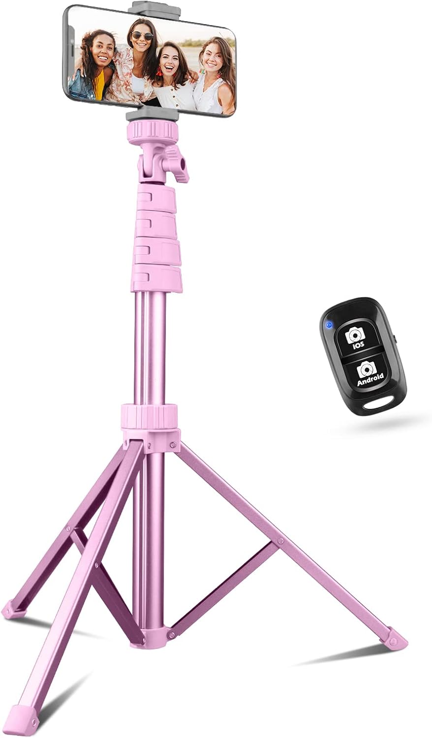 Sensyne 62″ Phone Tripod & Selfie Stick, Extendable Cell Phone Tripod Stand with Wireless Remote and Phone Holder, Compatible with iPhone Android Phone, Camera