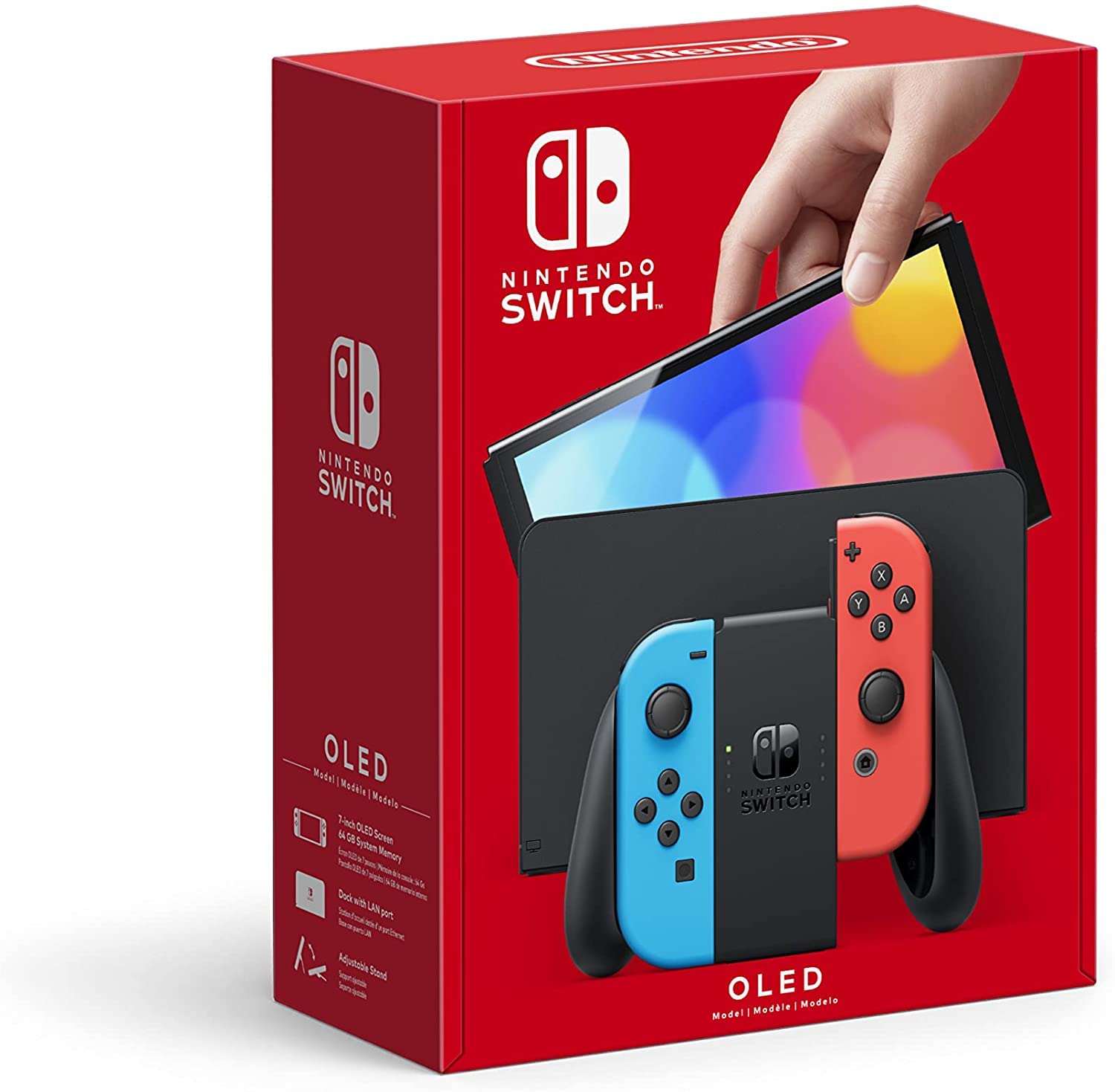 Nintendo Switch – OLED Model w/ Neon Red & Neon Blue Joy-Con ( Japan Stock Region-Free ) (Renewed)