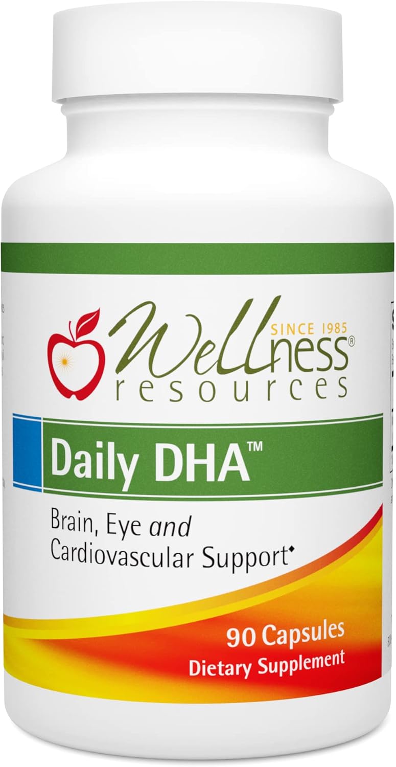 Wellness Resources Daily DHA – Highest Potency & Purity DHA Fish Oil in TG Form (90 Capsules)