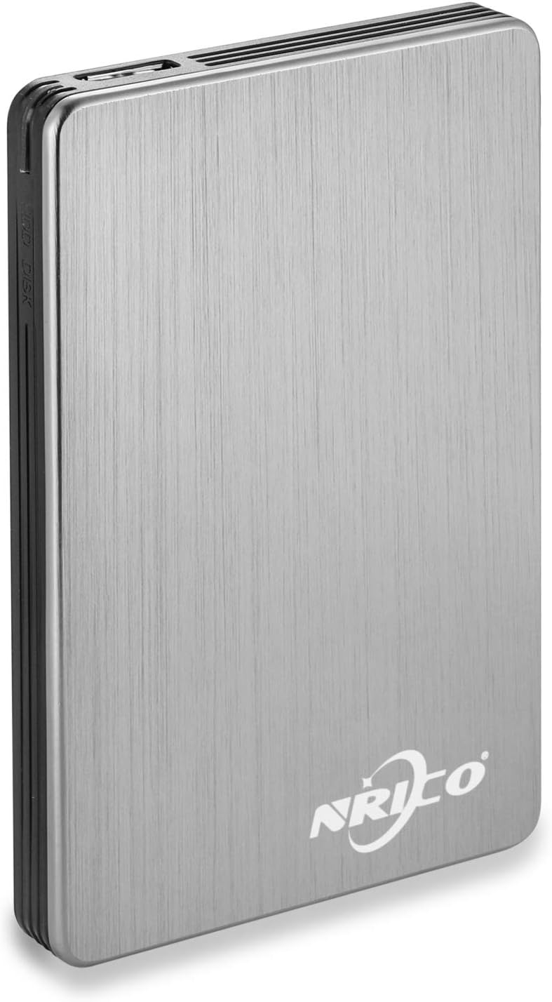 NRICO 320GB Portable External Hard Drive USB 3.0 HDD 2.5inch Storage Compatible for PC, Mac, Desktop,PS4 (320GB, Grey)